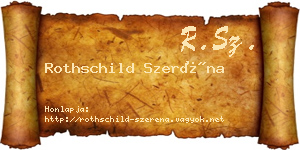 Rothschild Szeréna névjegykártya